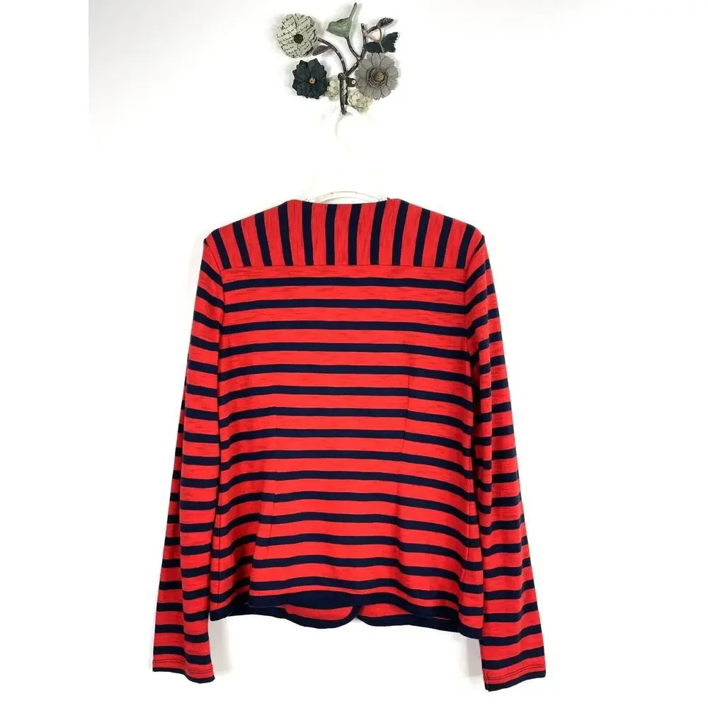 CAbi Yacht Club Jacket Blazer Red/Navy Striped Nautical Style 224 Women's Medium